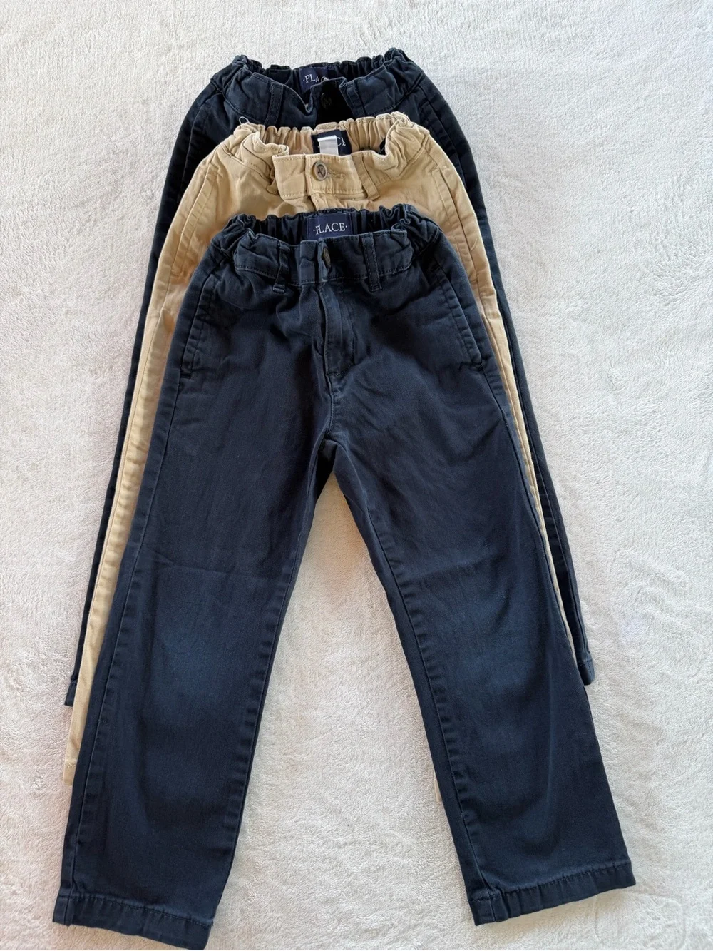 Bundle-Uniform 3Pants-The Children's Place-Boys Pull-On-Navy & Khaki Size 5